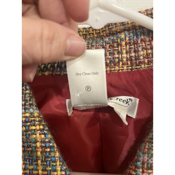 Coldwater Creek Womens Tweed Pastels Woven Lined Jacket M Artsy Spring Classic - Picture 4 of 9